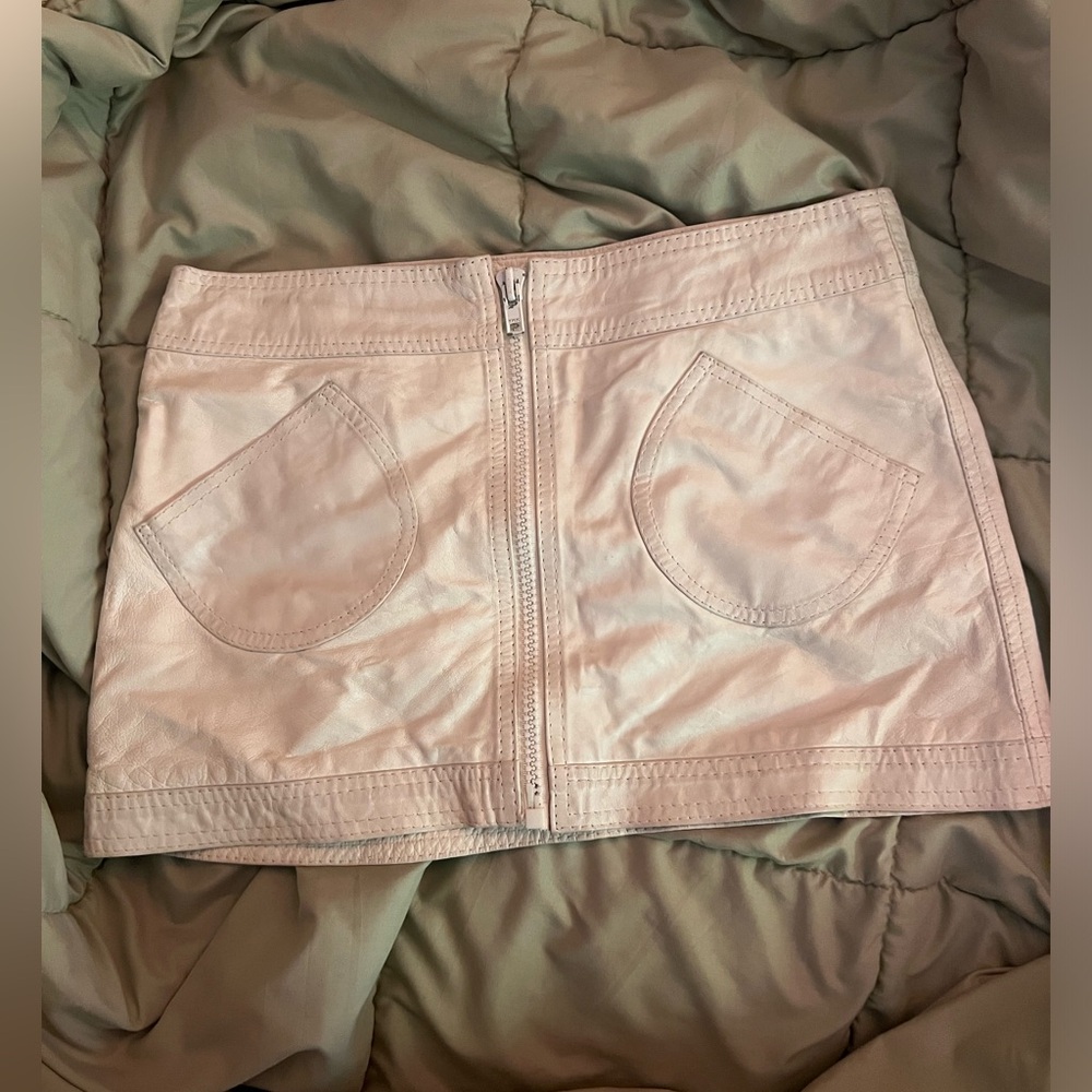Bershka white leather skirt